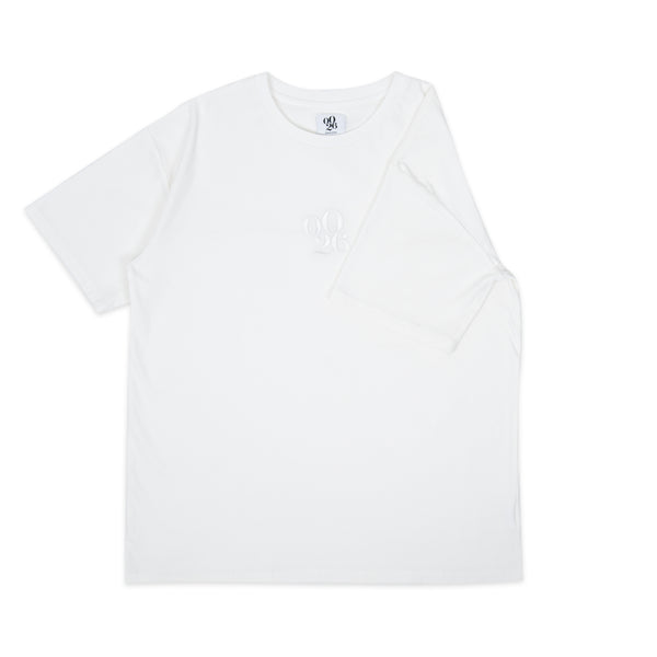 Essential Tonal Embroidery Tee (Off White)
